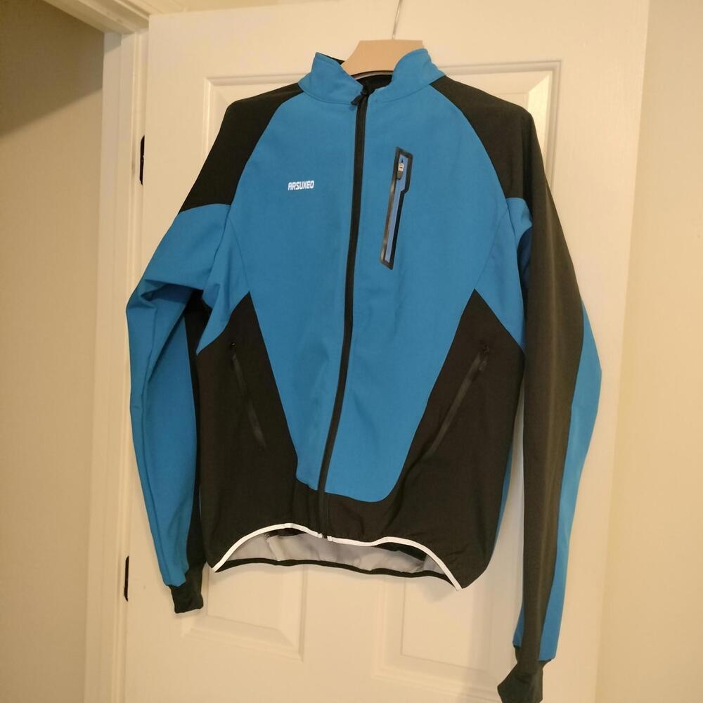 Arsuxeo Cycling XLJacket Mens Large Full Zip Activewear Fleece Lined Long Sleeve
